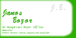 janos bozor business card